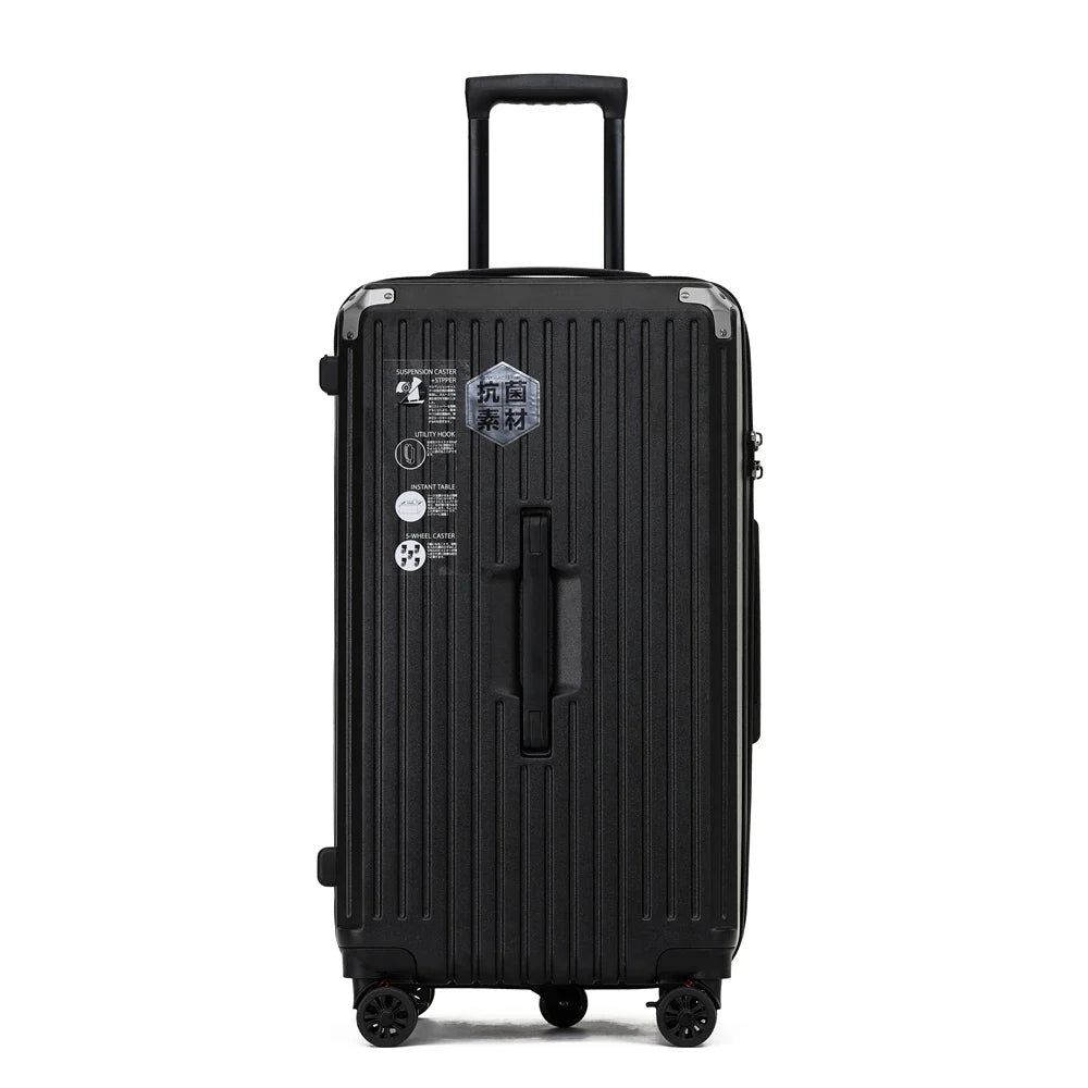 KTX-357331 White Carry-On Suitcase Luggage Trolley Bag with Smooth Rolling Wheels