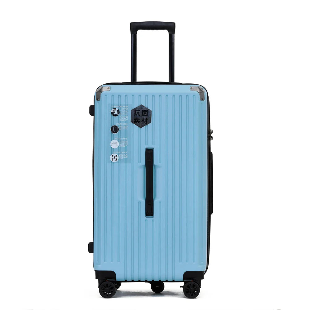 KTX-357331 White Carry-On Suitcase Luggage Trolley Bag with Smooth Rolling Wheels