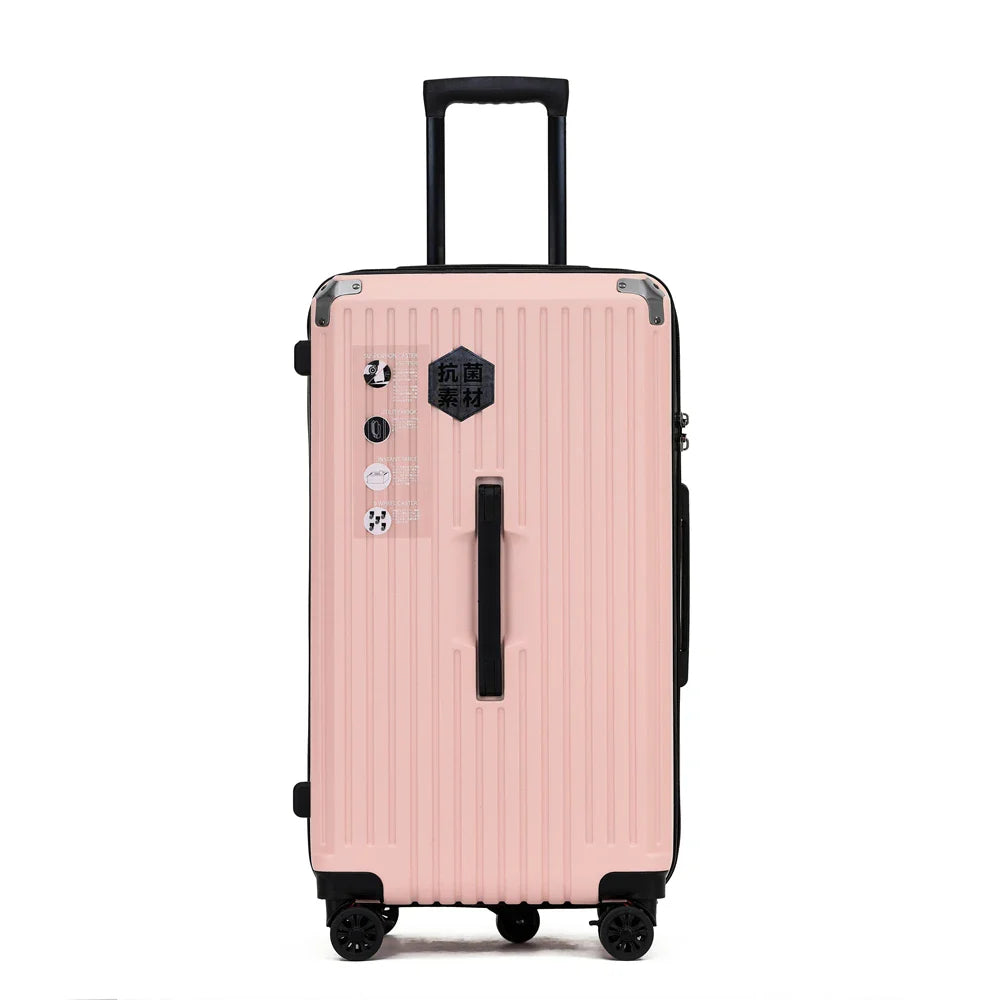 KTX-357331 White Carry-On Suitcase Luggage Trolley Bag with Smooth Rolling Wheels