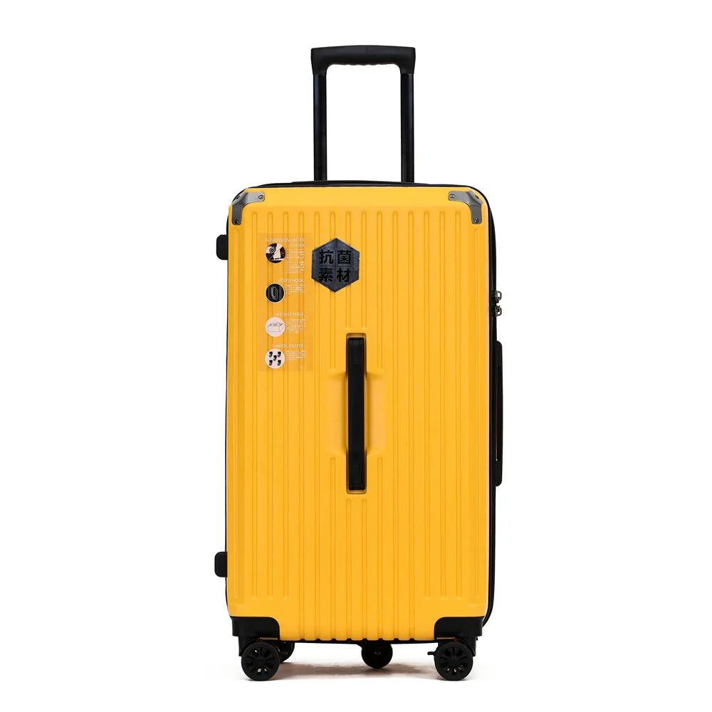 KTX-357331 White Carry-On Suitcase Luggage Trolley Bag with Smooth Rolling Wheels
