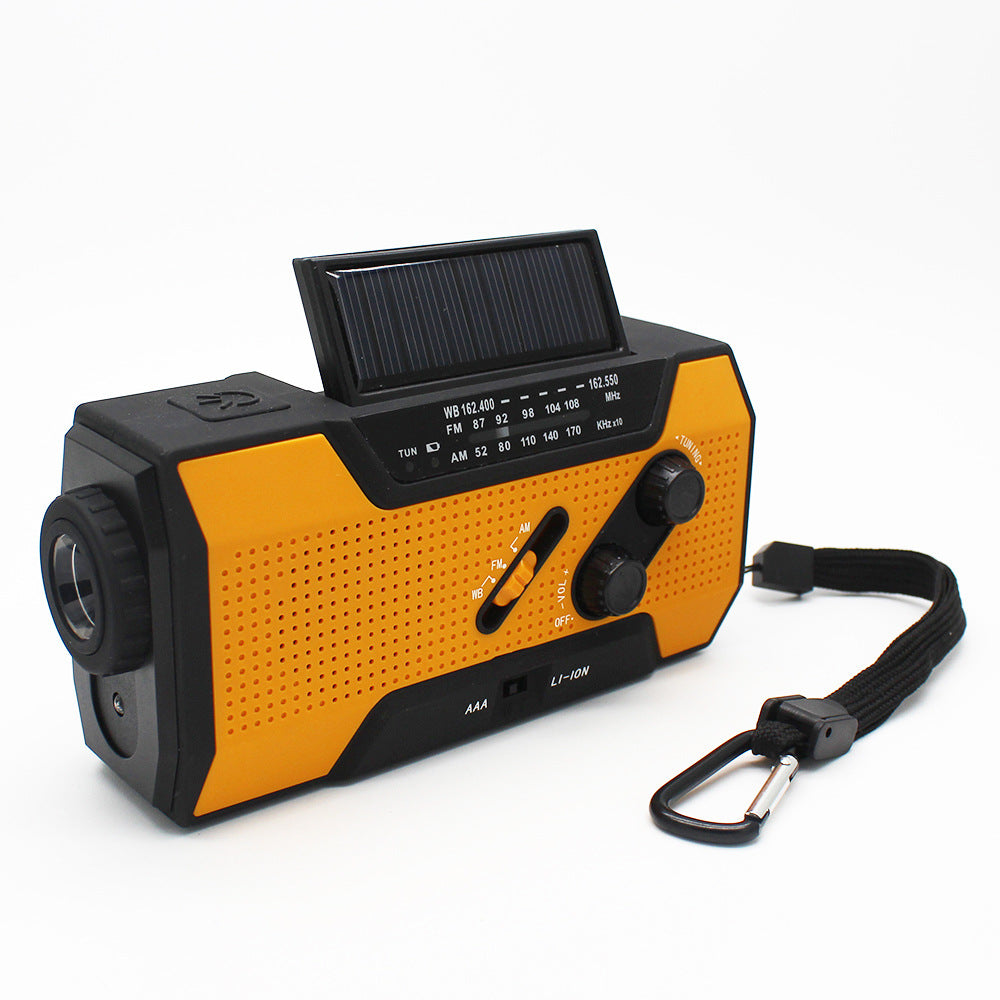 KTX-912211 Hand Crank Solar-Powered Emergency Radio with USB Charging and LED Flashlight