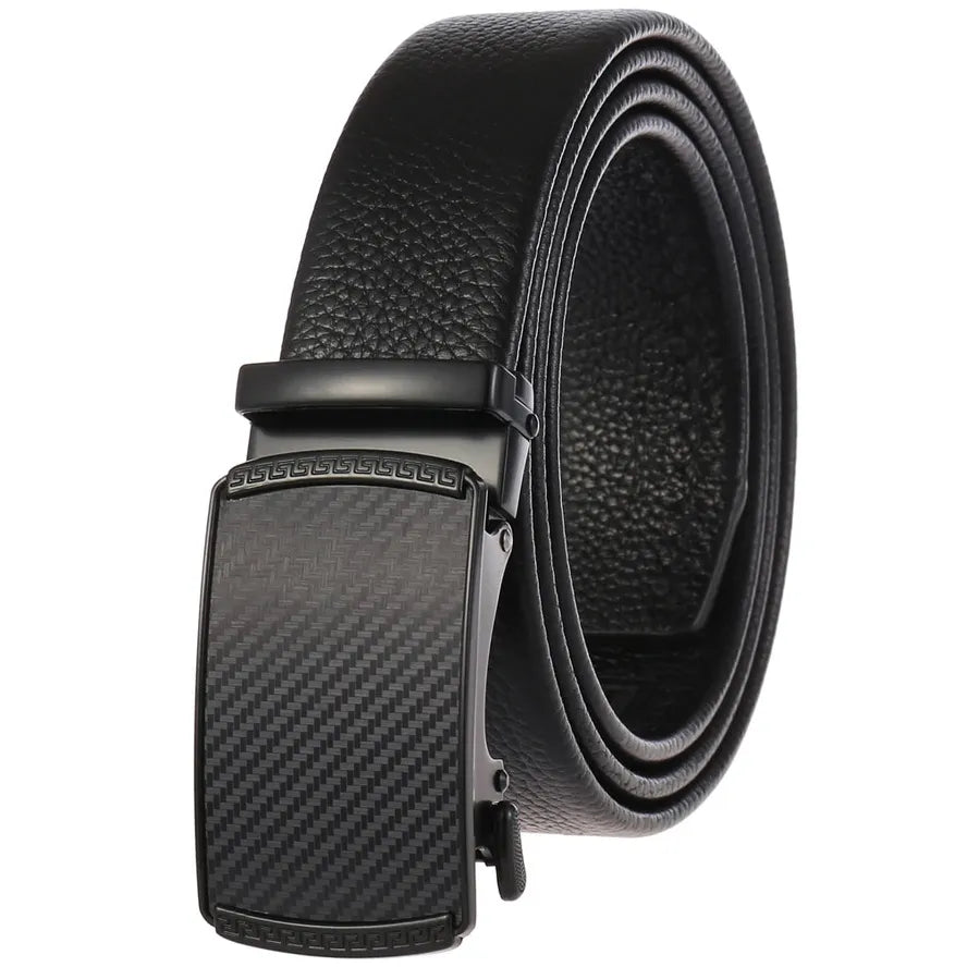 KTX-994899 Men's Automatic Buckle Belt in First Layer Leather, Model LY36-0191-5