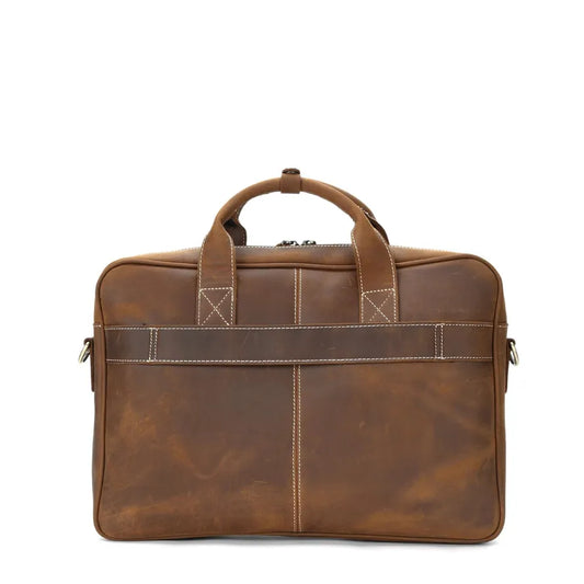 KTX-138835 Genuine Leather Crossbody Briefcase for Men - Versatile Laptop Business Bag