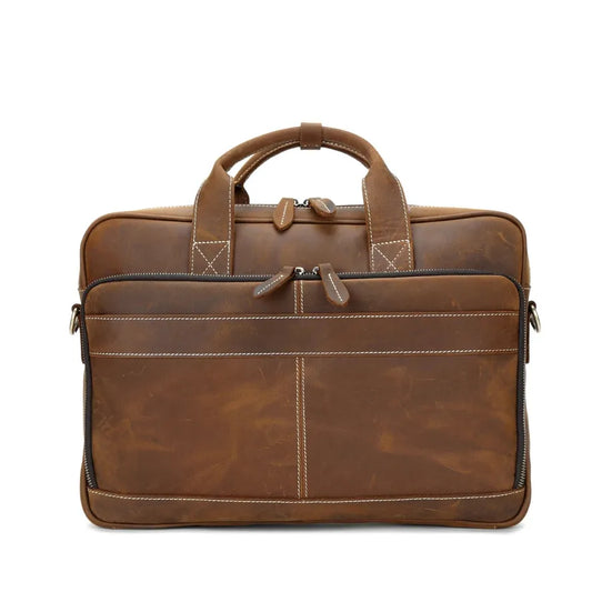 KTX-138835 Genuine Leather Crossbody Briefcase for Men - Versatile Laptop Business Bag