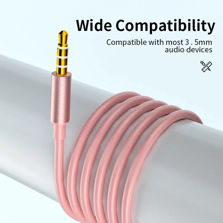 KTX-328531 Metal Wired Earphones with Mic - 1.2m 3.5mm Macaron Color for Mobile Phones