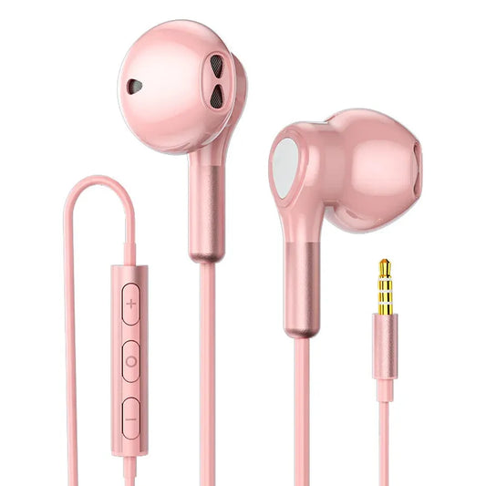KTX-328531 Metal Wired Earphones with Mic - 1.2m 3.5mm Macaron Color for Mobile Phones