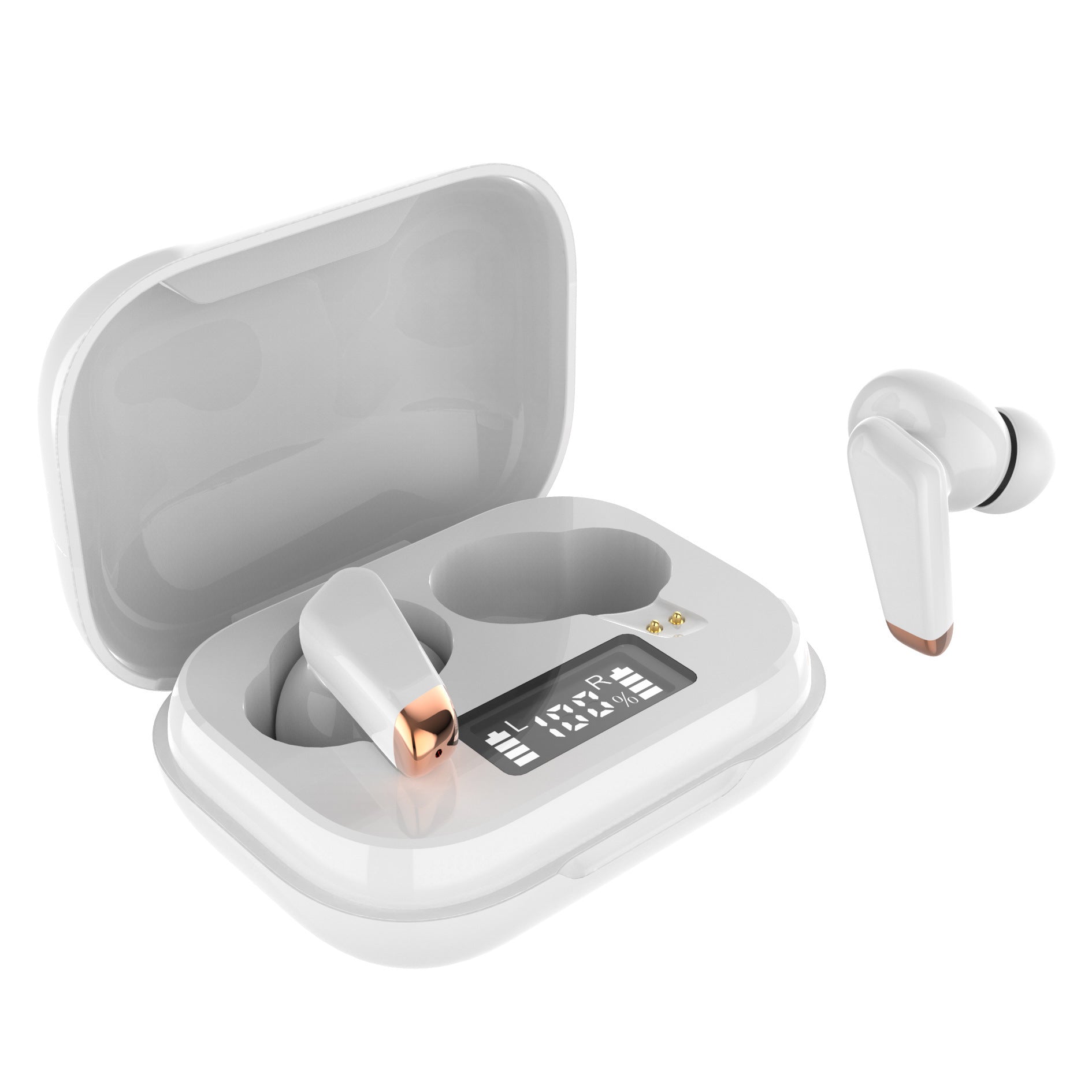 KTX-687251 P82 TWS Wireless Bluetooth Earbuds with Charging Case – Available in Black, White, and Green