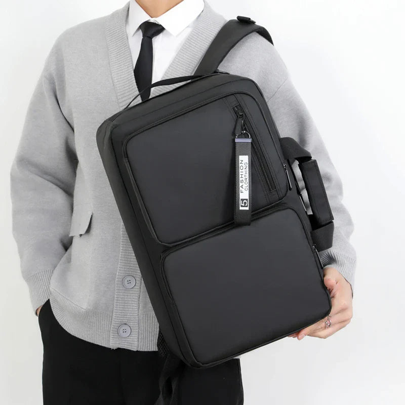 KTX-116435 Large Capacity Waterproof Business Backpack for 17-Inch Laptops with USB Port - Durable Nylon Design