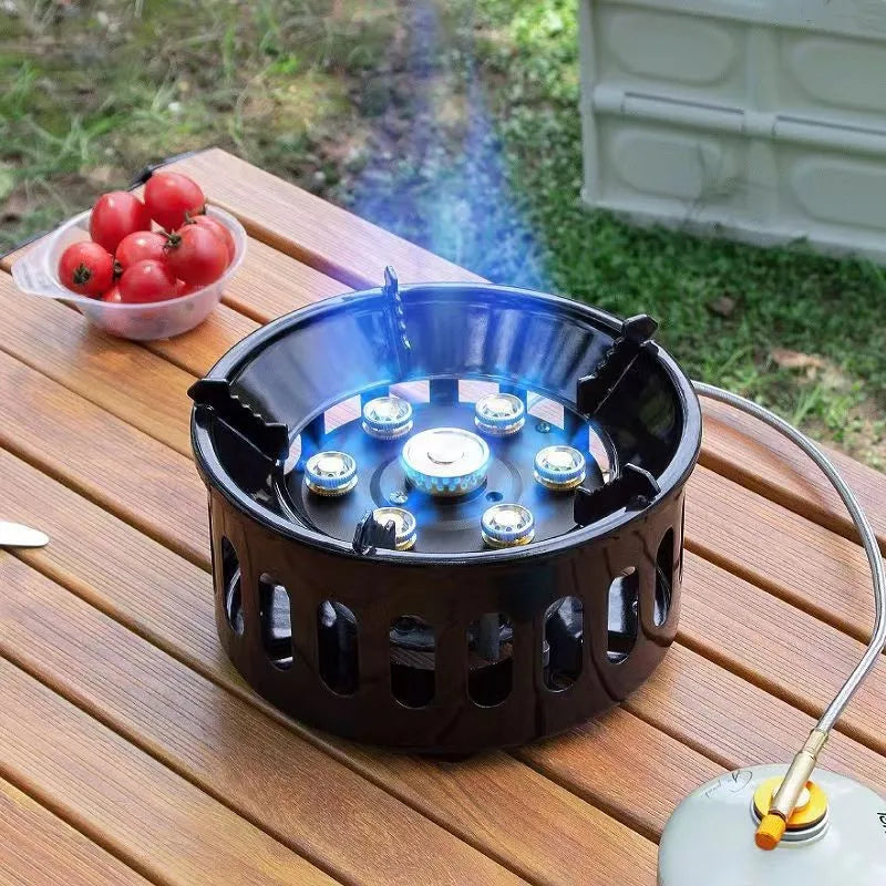 KTX-599187 Outdoor Seven Burner Gas Stove for Camping and Hiking