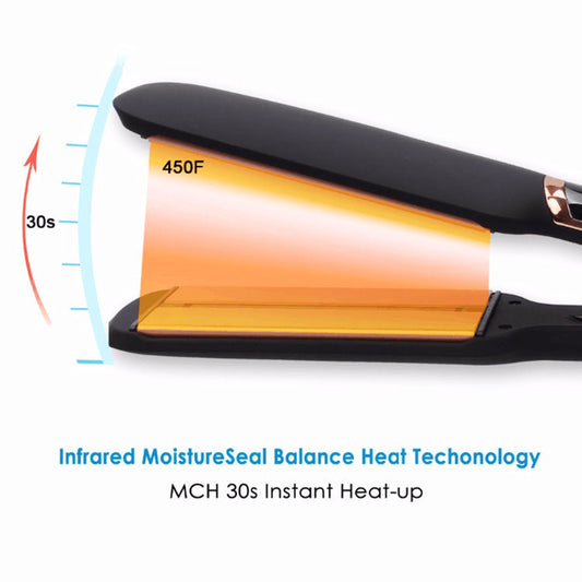 KTX-499795 Infrared Hair Straightener with Touch Control and LED Display, Fast Heating Ceramic Plates