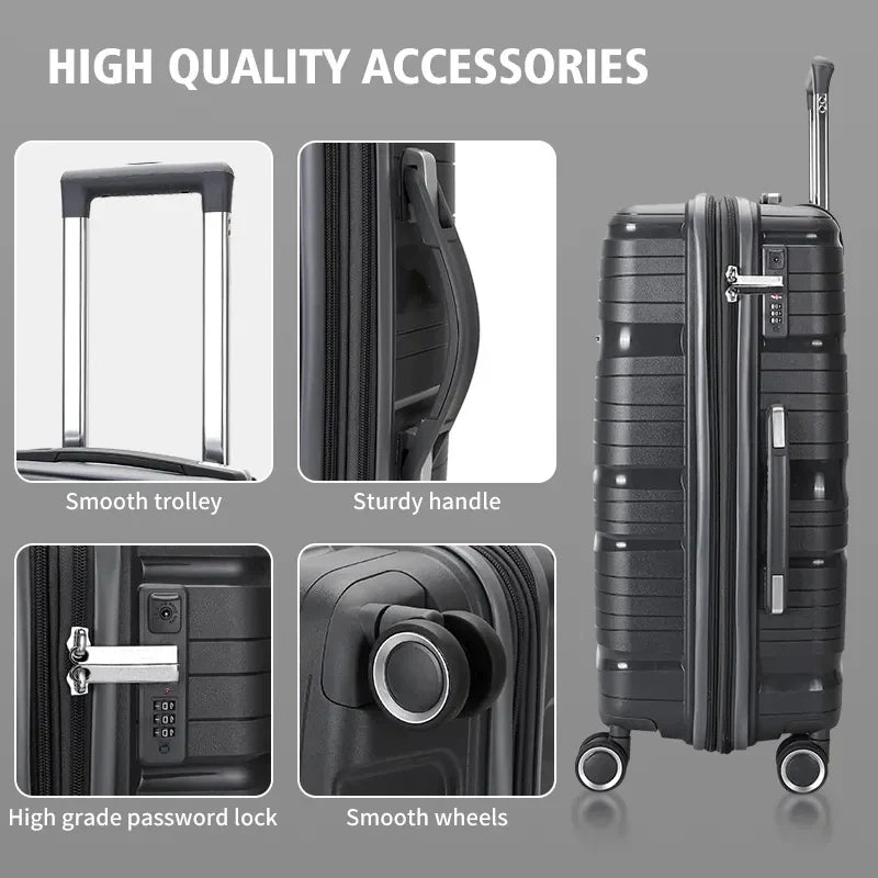 KTX-391251 Waterproof Expandable Suitcase Luggage with Four Spinner Wheels - Available in 20, 24, and 28 Inches