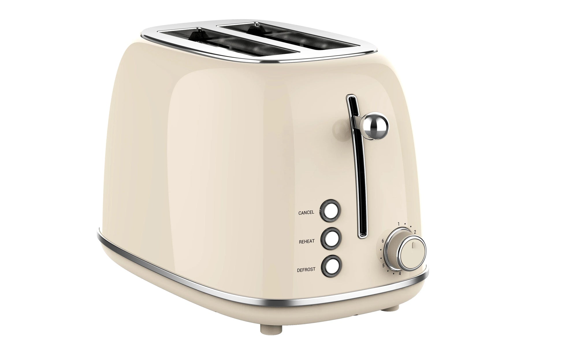 KTX-045971 Stainless Steel Retro 2-Slice Toaster with Defrost and Reheat Functions