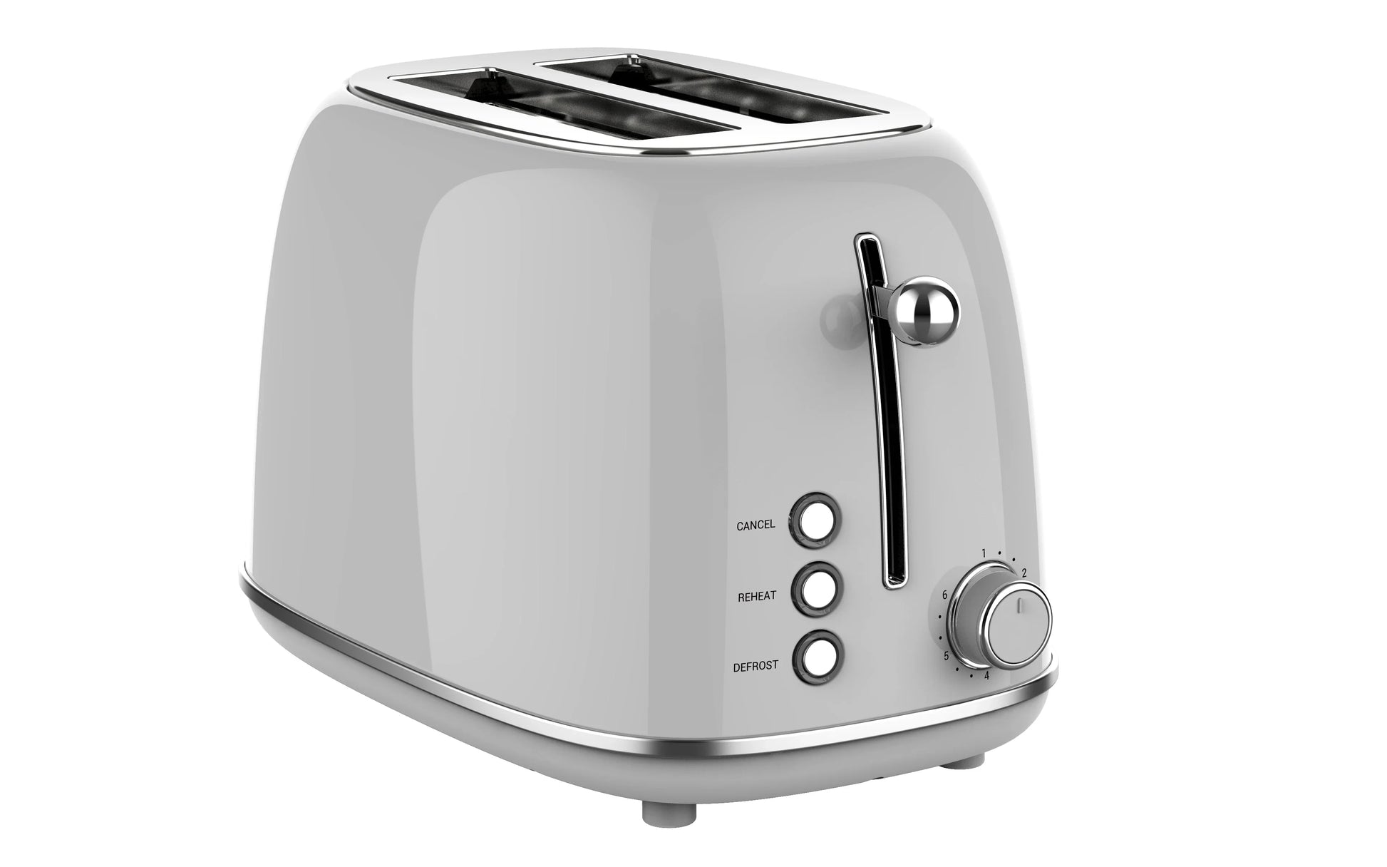 KTX-045971 Stainless Steel Retro 2-Slice Toaster with Defrost and Reheat Functions