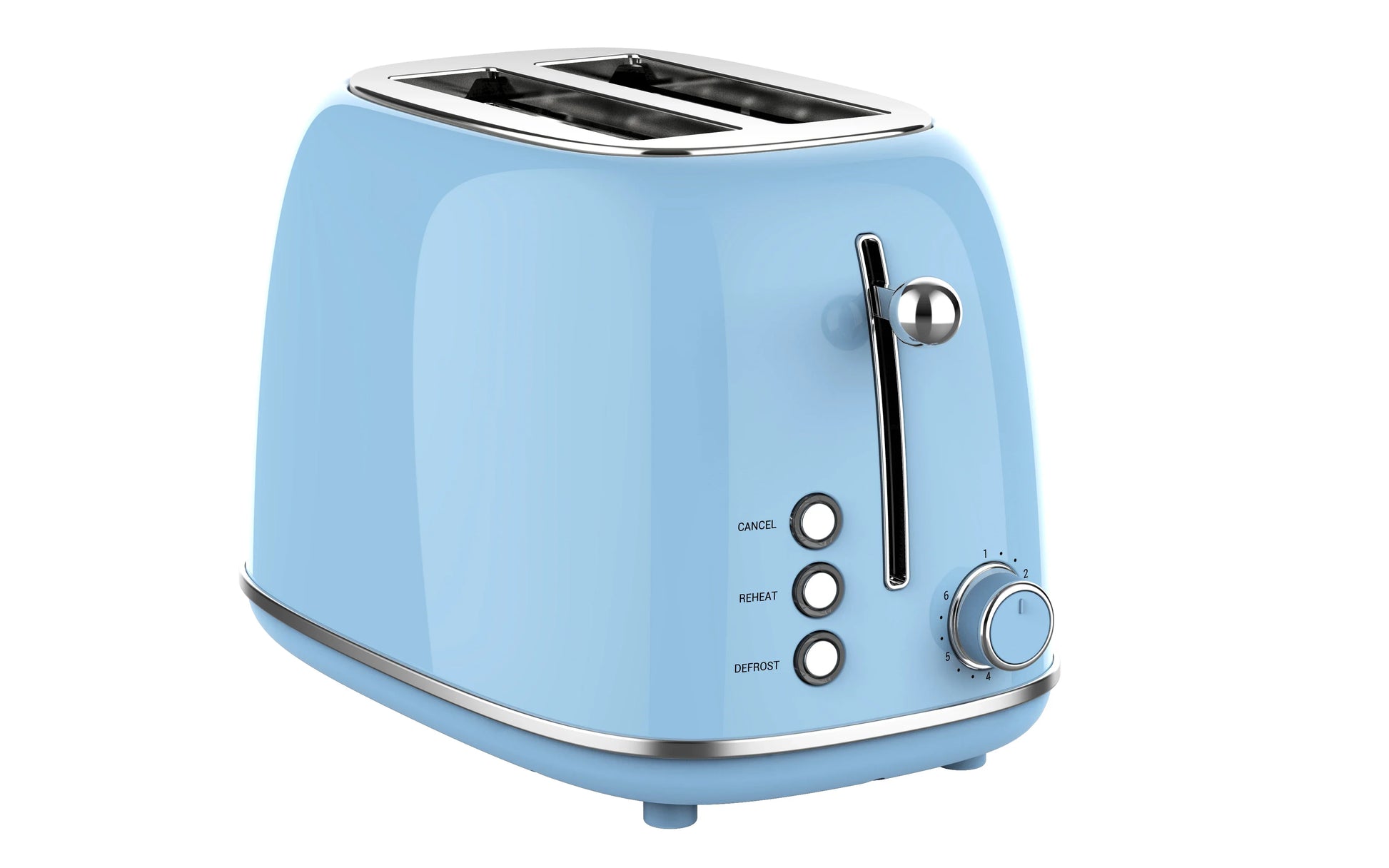 KTX-045971 Stainless Steel Retro 2-Slice Toaster with Defrost and Reheat Functions