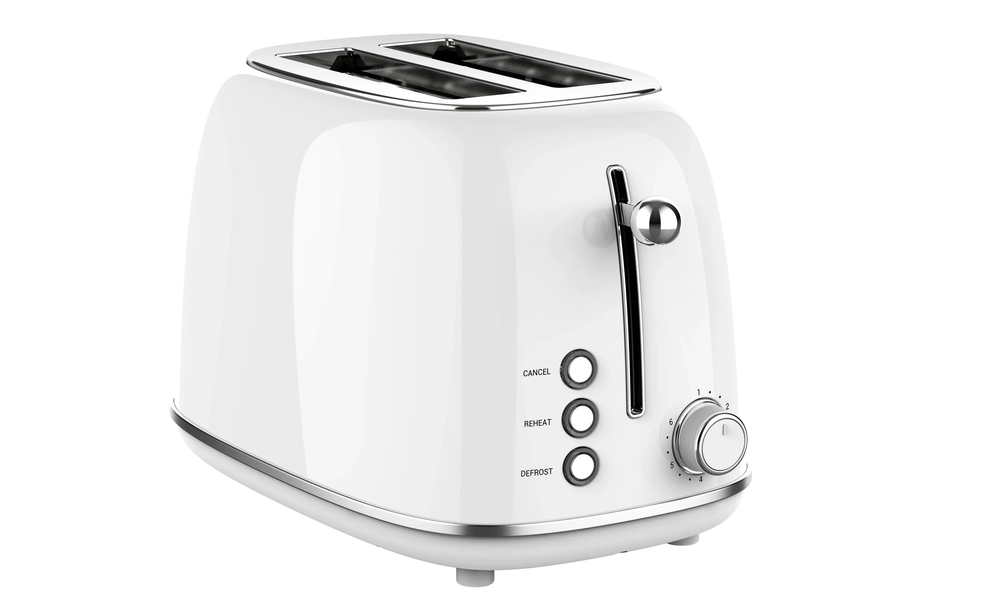 KTX-045971 Stainless Steel Retro 2-Slice Toaster with Defrost and Reheat Functions