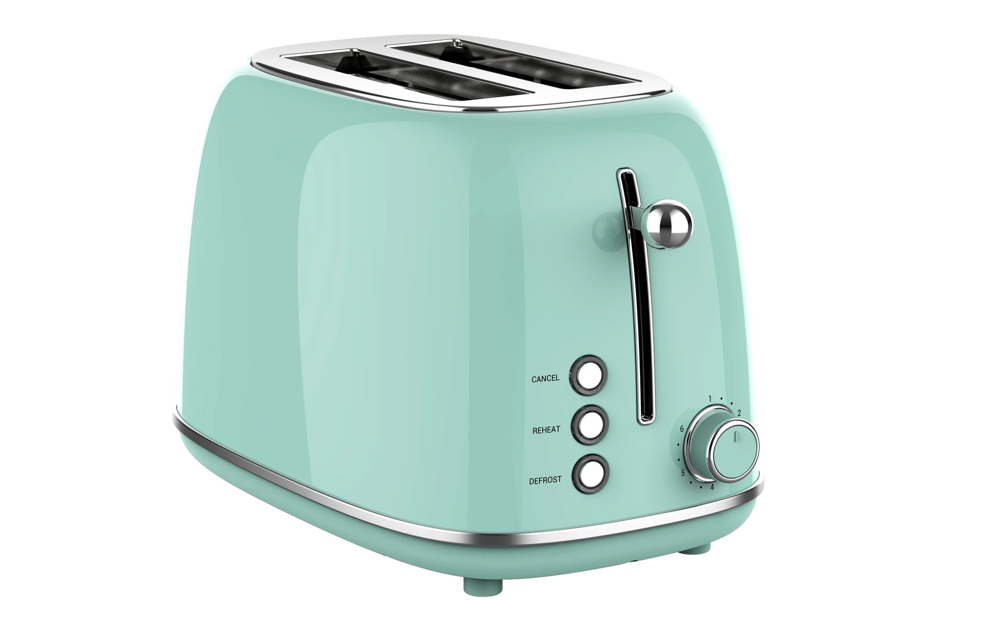 KTX-045971 Stainless Steel Retro 2-Slice Toaster with Defrost and Reheat Functions