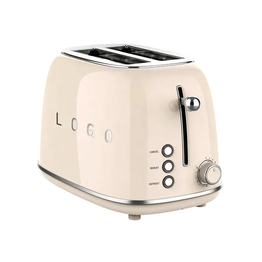 KTX-045971 Stainless Steel Retro 2-Slice Toaster with Defrost and Reheat Functions