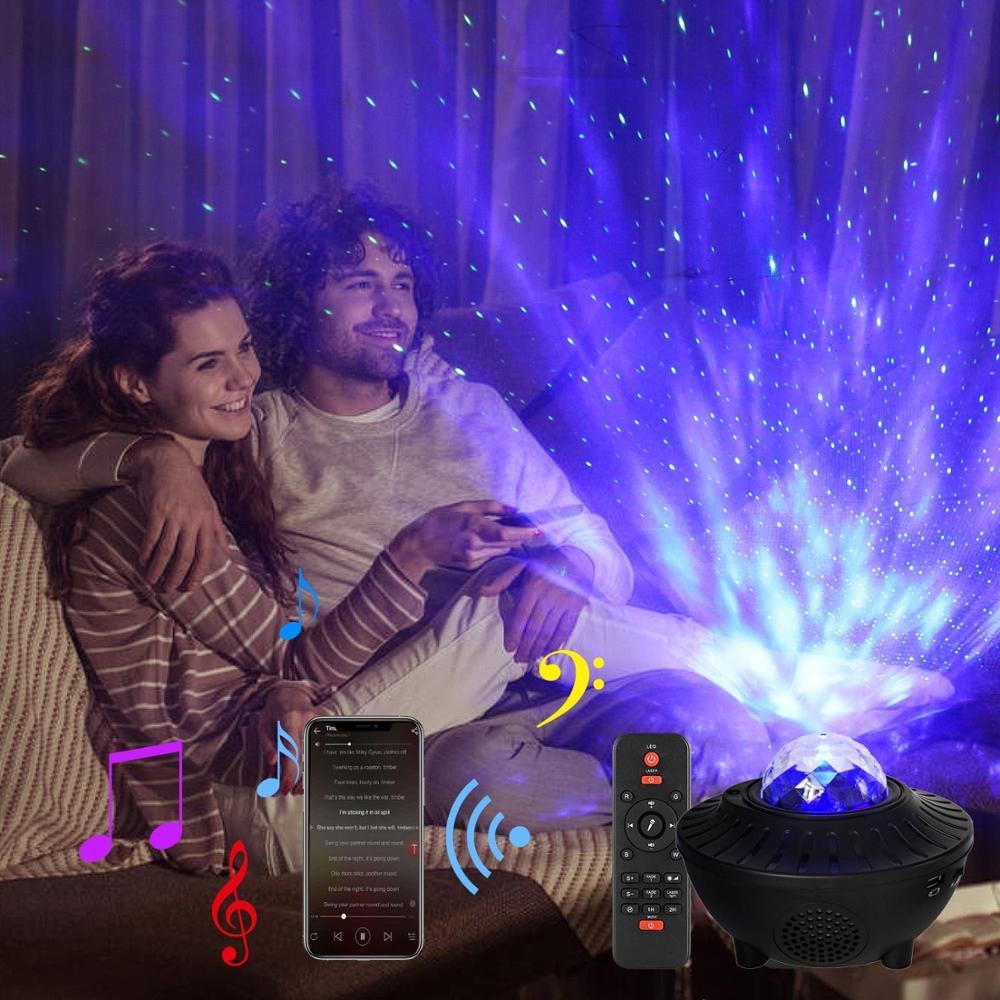 KTX-782611 Starry Sky Bluetooth Music Projector Light with Remote Control and USB Power Supply