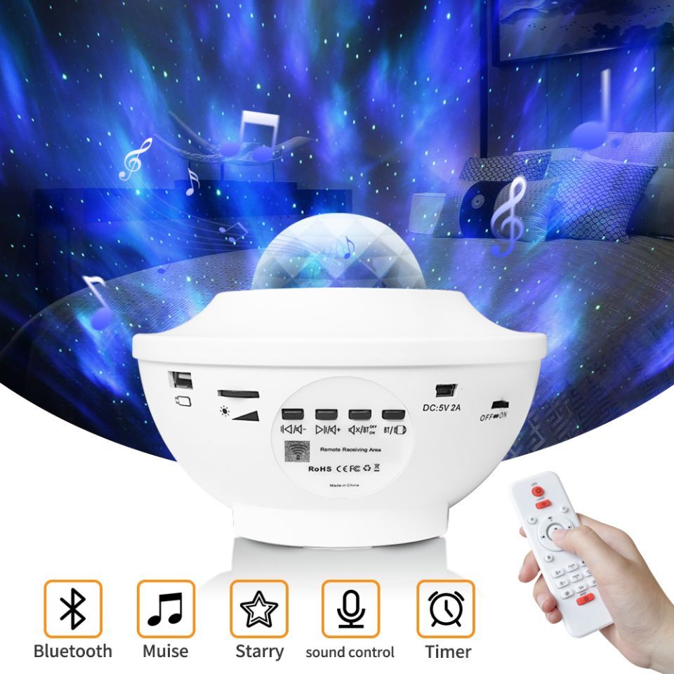 KTX-782611 Starry Sky Bluetooth Music Projector Light with Remote Control and USB Power Supply