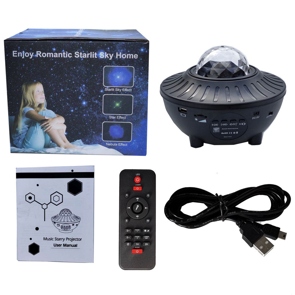 KTX-782611 Starry Sky Bluetooth Music Projector Light with Remote Control and USB Power Supply