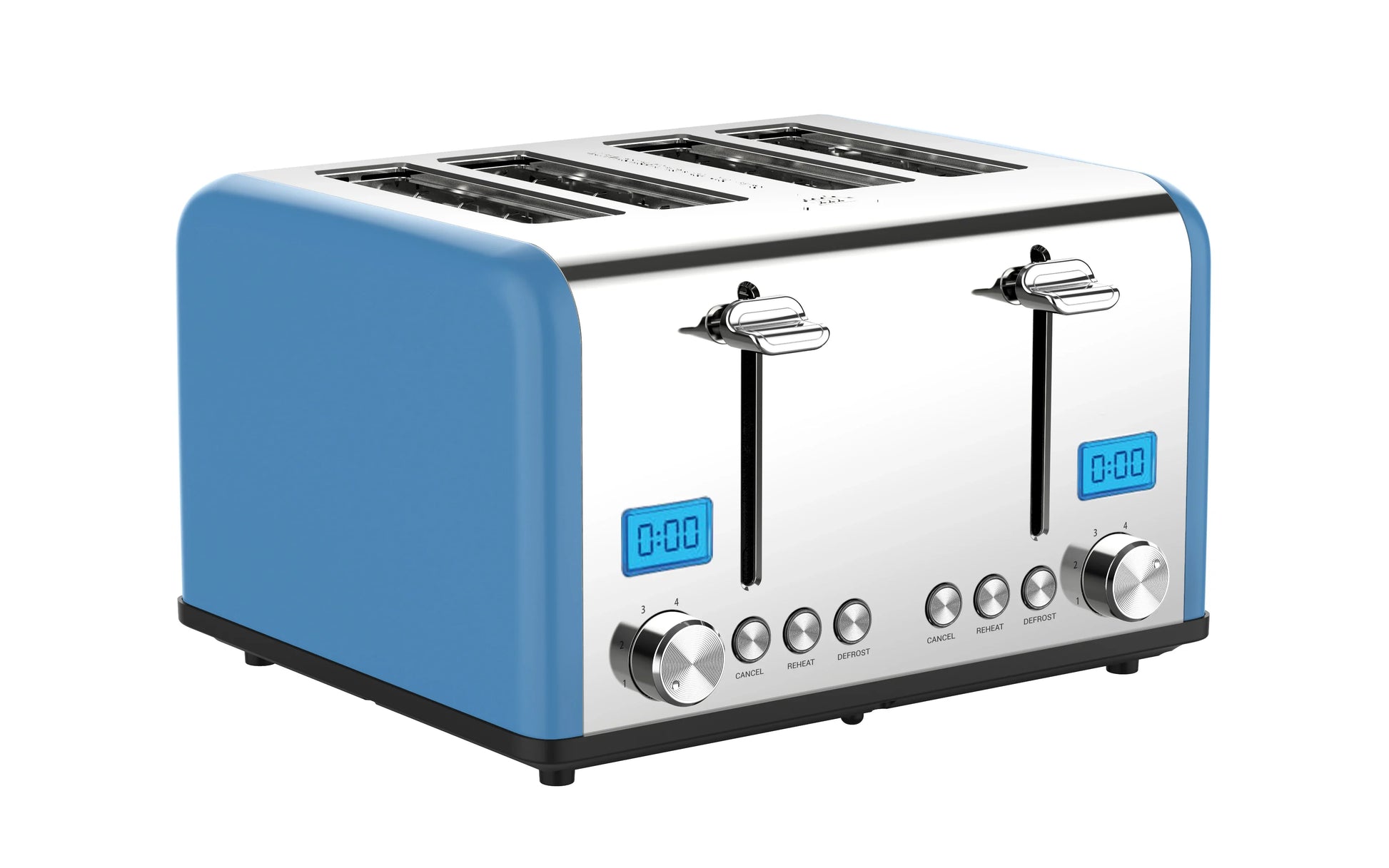 KTX-141971 Digital LED Display 4-Slice Stainless Steel Toaster with Smart Features