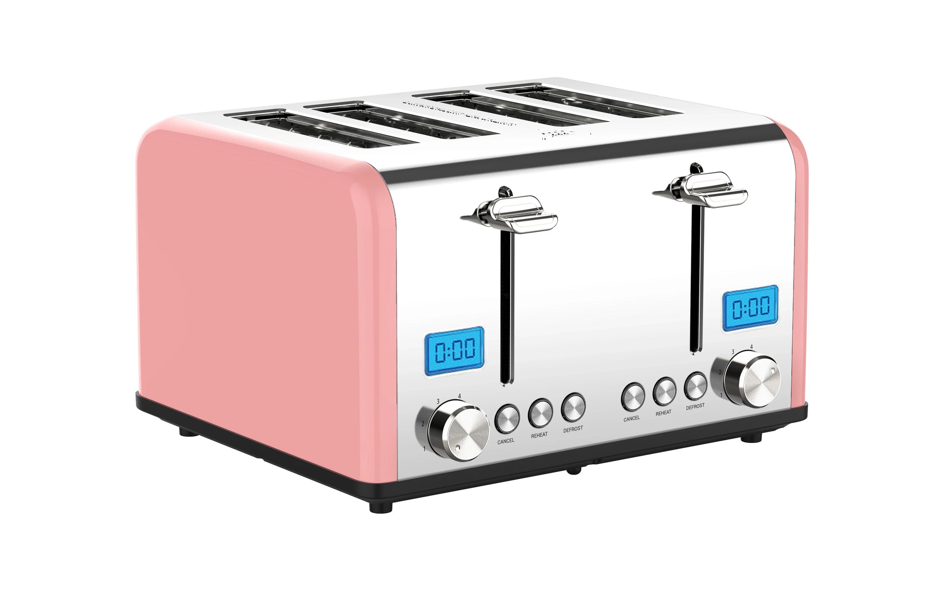 KTX-141971 Digital LED Display 4-Slice Stainless Steel Toaster with Smart Features