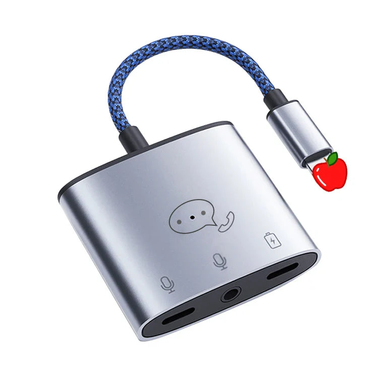 KTX-429139 3-in-1 Audio Adapter Cable for iPhone with Lightning Charger and 3.5mm Headphone Jack