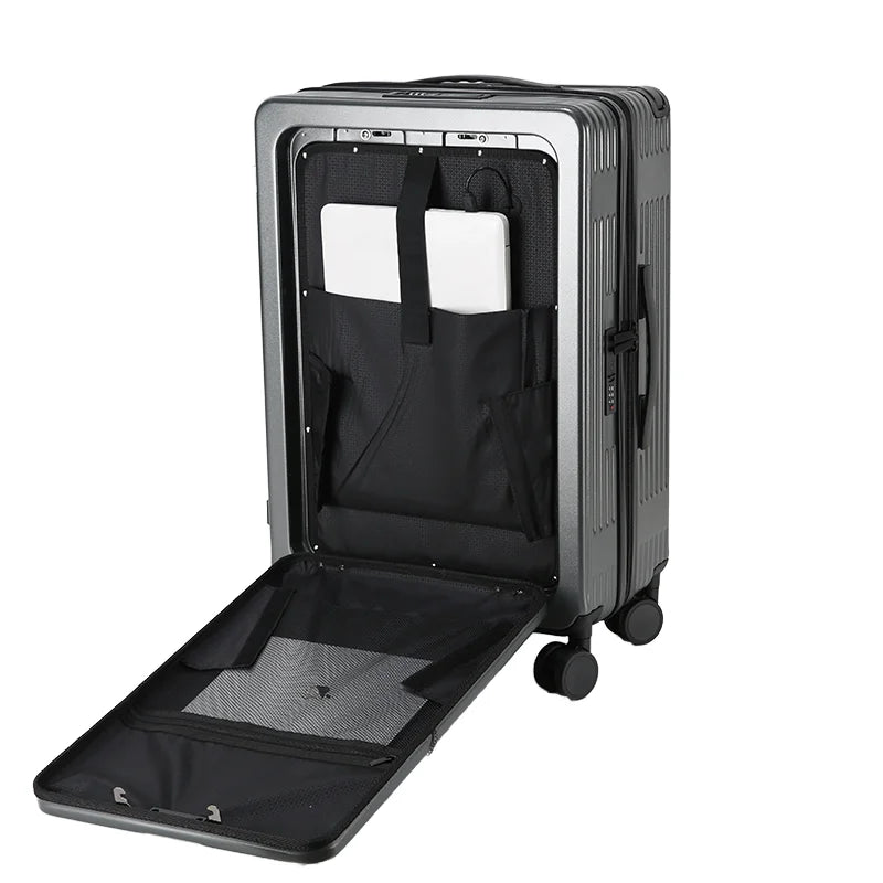 KTX-322259 Wide Handle Cabin Suitcase with Laptop Compartment for Travel and School Use