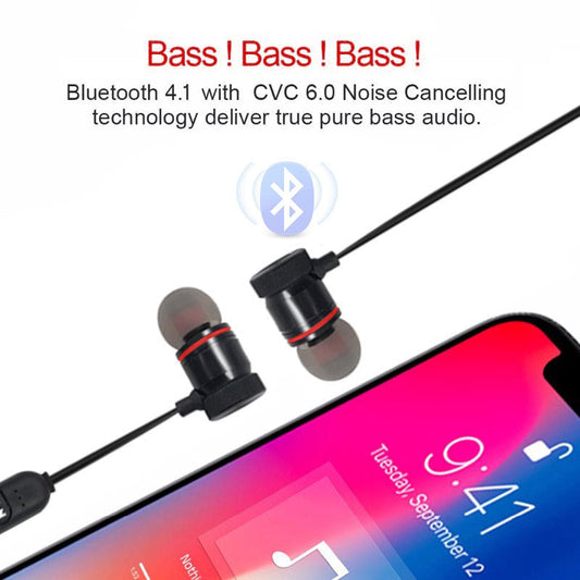 KTX-847635 TWS Magnetic Bluetooth Earbuds with 10m Range and Stereo Sound in Red and Black