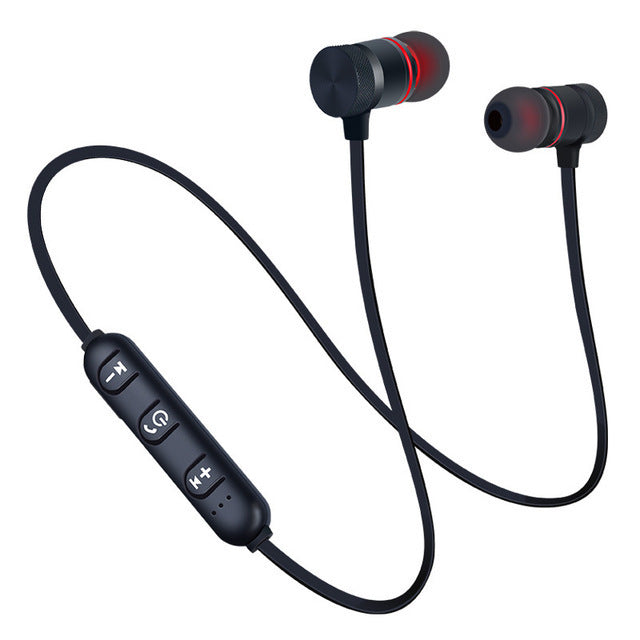KTX-847635 TWS Magnetic Bluetooth Earbuds with 10m Range and Stereo Sound in Red and Black