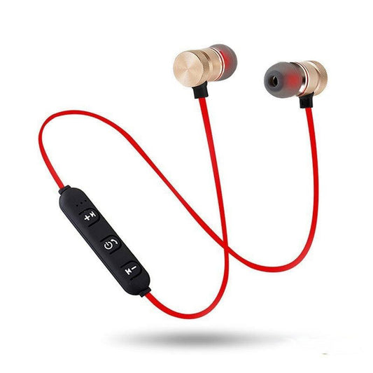 KTX-847635 TWS Magnetic Bluetooth Earbuds with 10m Range and Stereo Sound in Red and Black