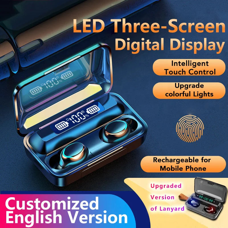 KTX-028115 F9-5 Wireless Earbuds with 9D Stereo Sound, Waterproof Design, and Bluetooth 5.0 Connectivity