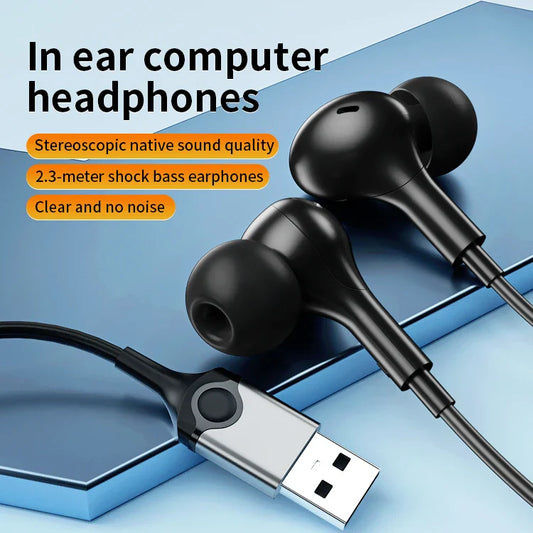 KTX-026963 Noise Cancelling Wired Headset with Microphone for Gaming and PC - Hi-Fi Sound Quality Earbuds