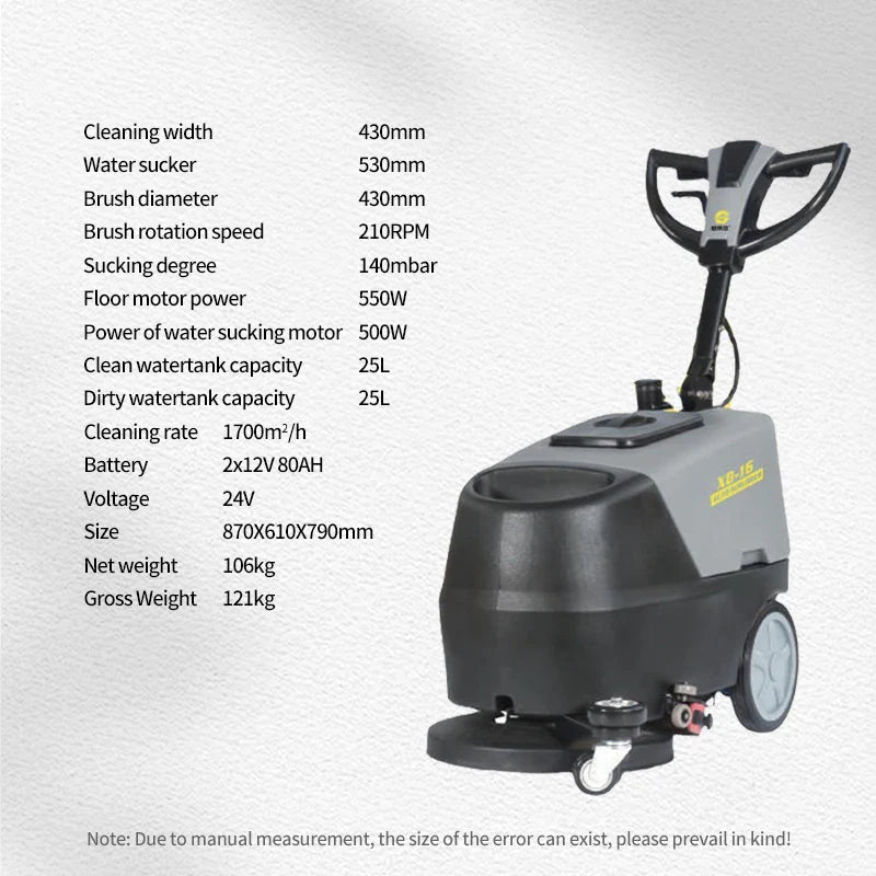 KTX-436563 Electric Walk-Behind Floor Cleaning Machine with Battery for Commercial Use