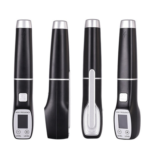 KTX-679443 High Wave Electrotherapy Rod Enhanced Version with Screen Display - Seven-Piece Set in White with Red and Purple Light Options