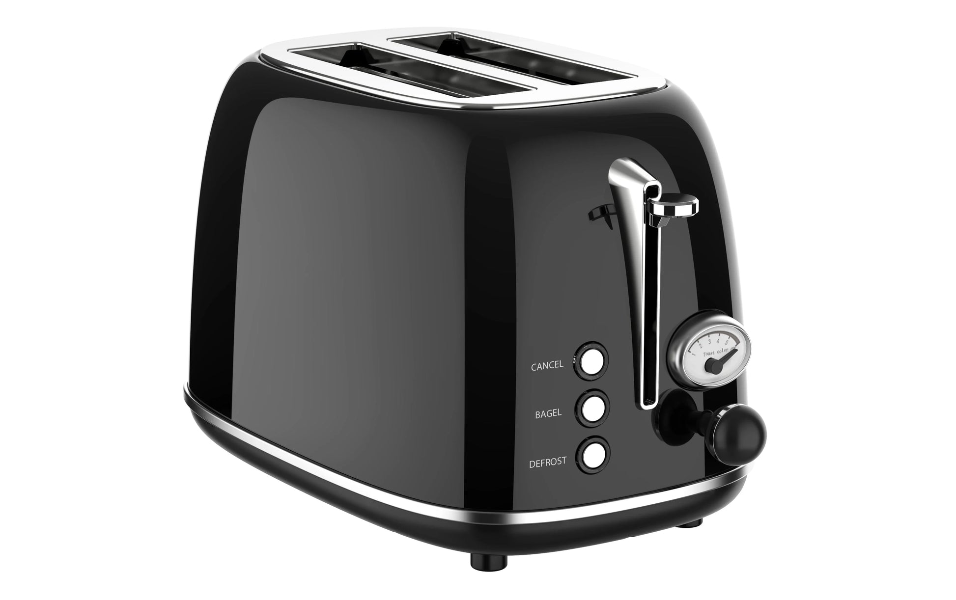 KTX-799635 Retro Stainless Steel 2-Slice Electric Bread Toaster with Crumb Tray for Household Use