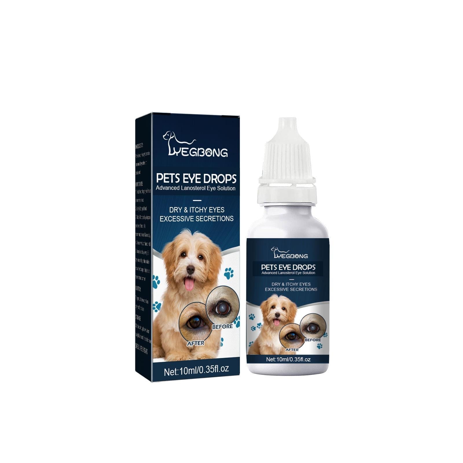 JMT-183818 Pet Eye Drops for Cats and Dogs - Relieve Tear Marks and Soothe Itchy Eyes