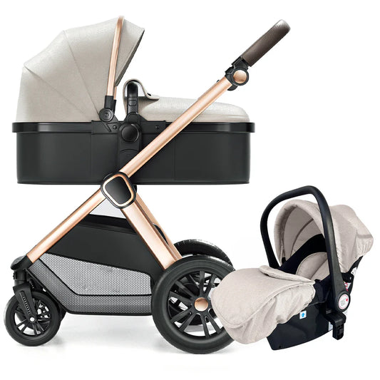 KTX-697171 3 in 1 Baby Stroller Pram with Car Seat - Luxury Lightweight Pushchair for Infants and Toddlers