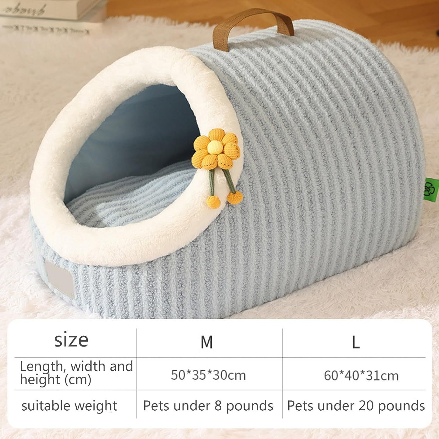 JMT-186954 Cozy Soft Cat Bed Cave with Removable Washable Pillow for Indoor Cats and Small Pets