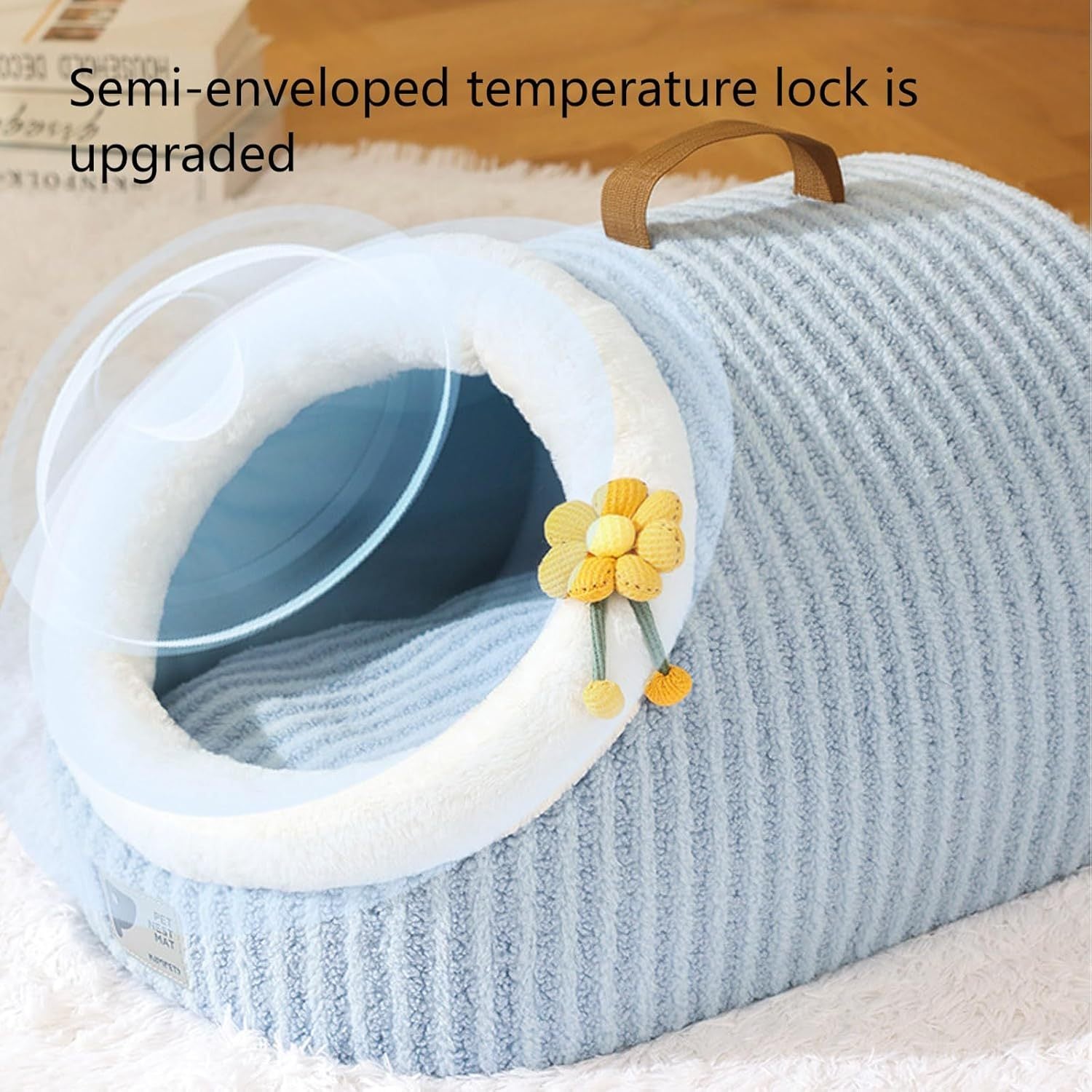 JMT-186954 Cozy Soft Cat Bed Cave with Removable Washable Pillow for Indoor Cats and Small Pets