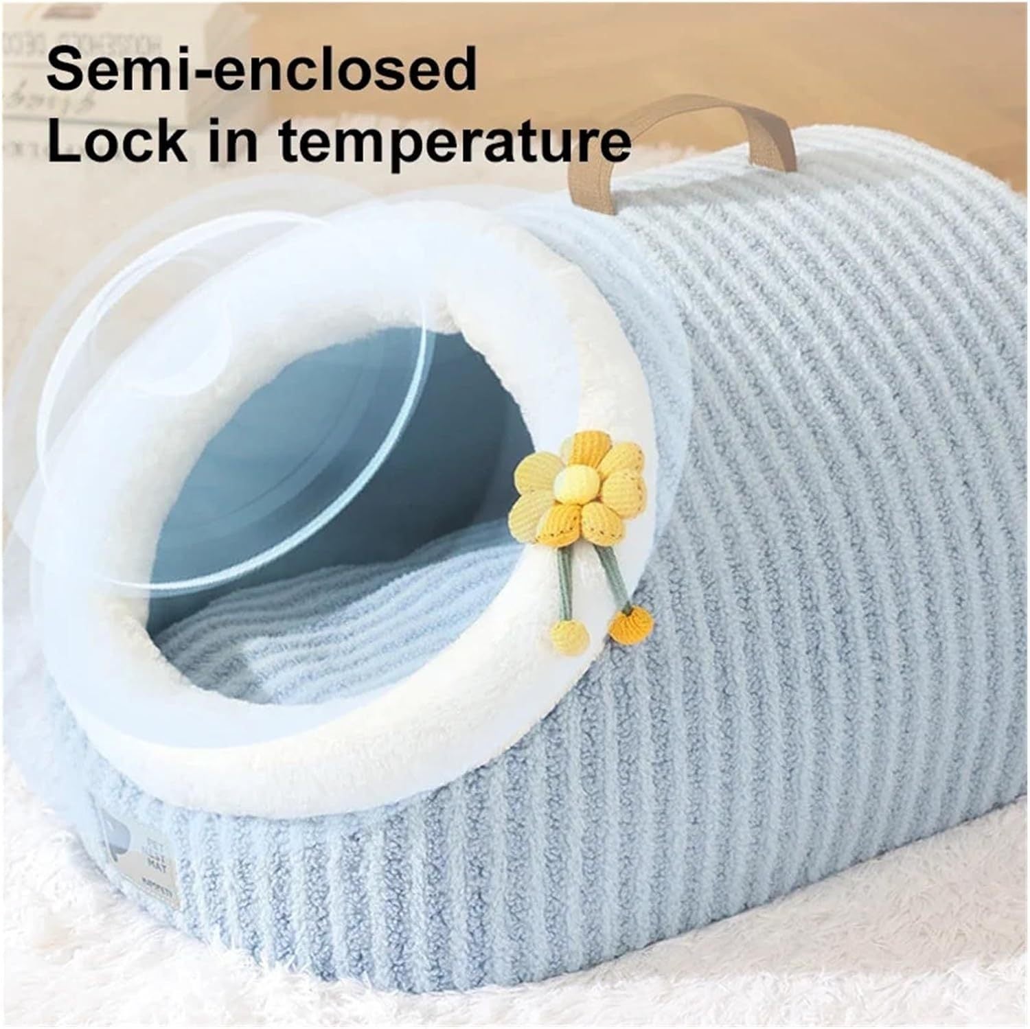 JMT-186954 Cozy Soft Cat Bed Cave with Removable Washable Pillow for Indoor Cats and Small Pets