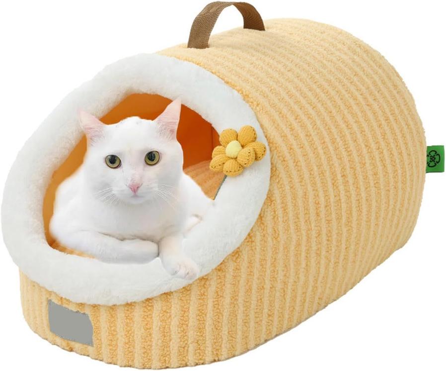 JMT-186954 Cozy Soft Cat Bed Cave with Removable Washable Pillow for Indoor Cats and Small Pets