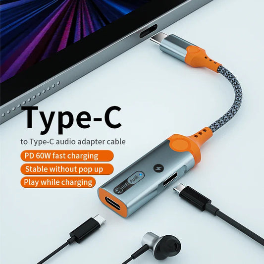 KTX-658515 60W Type-C Charging & Audio Adapter for iPhone 15 and Android Devices