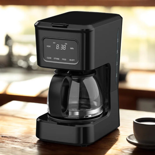 KTX-312403 4-Cup Coffee Maker with Clear Water Window and Glass Pot for Ground Coffee Brewing