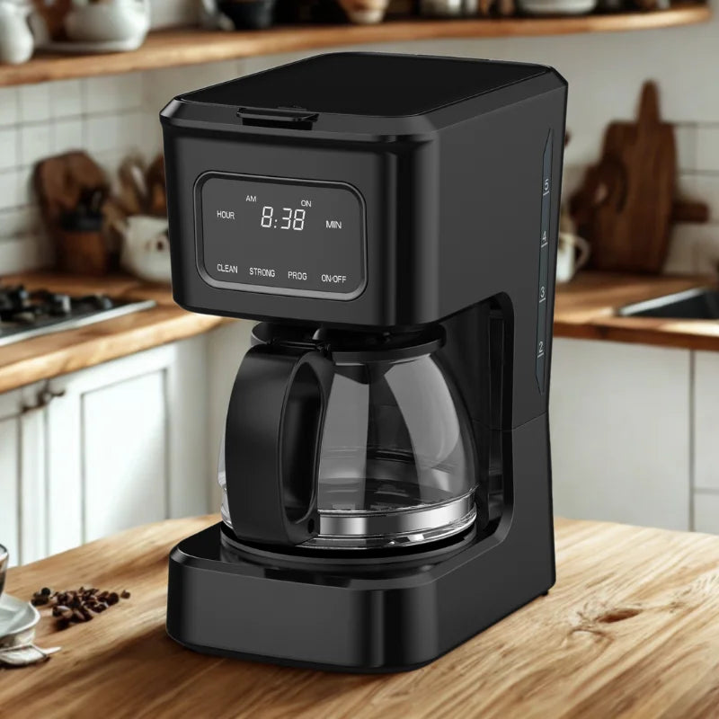 KTX-312403 4-Cup Coffee Maker with Clear Water Window and Glass Pot for Ground Coffee Brewing