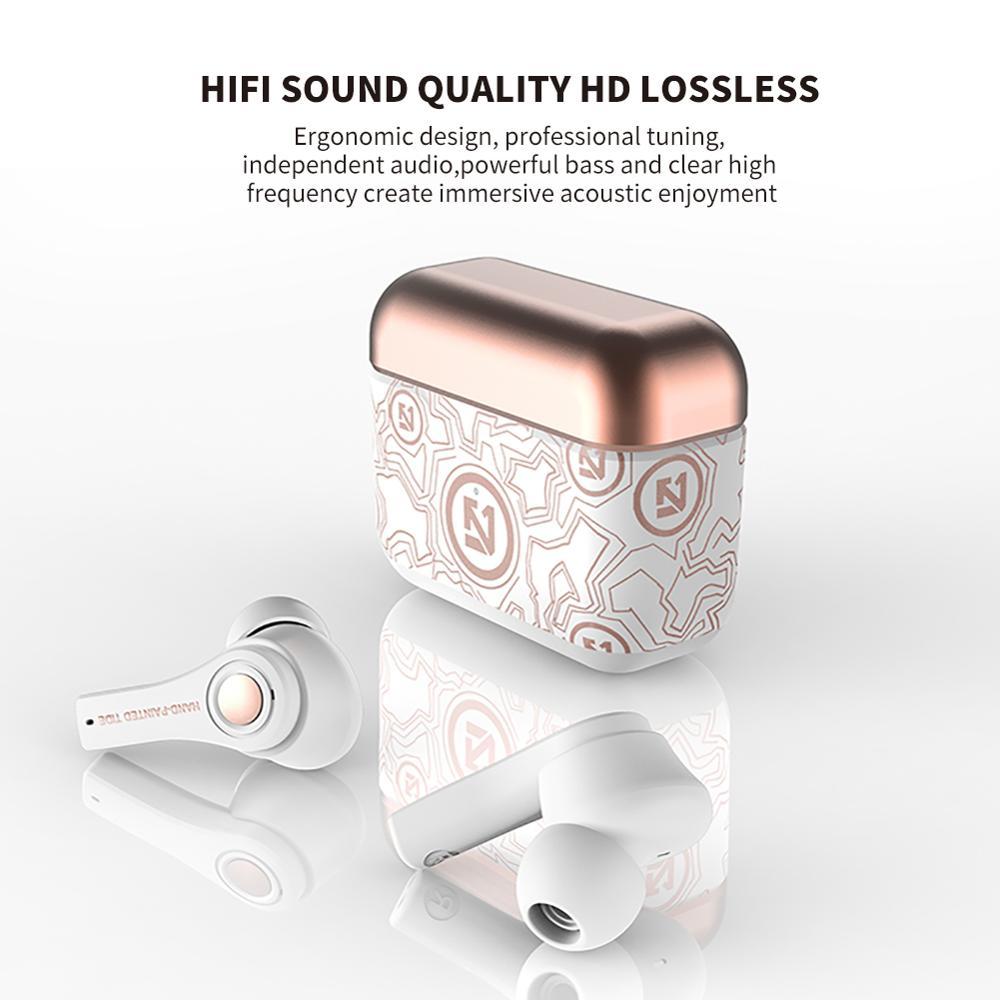 KTX-098131 Bluetooth Wireless Stereo Headset with 10m Range for Calls and Music in Black and White