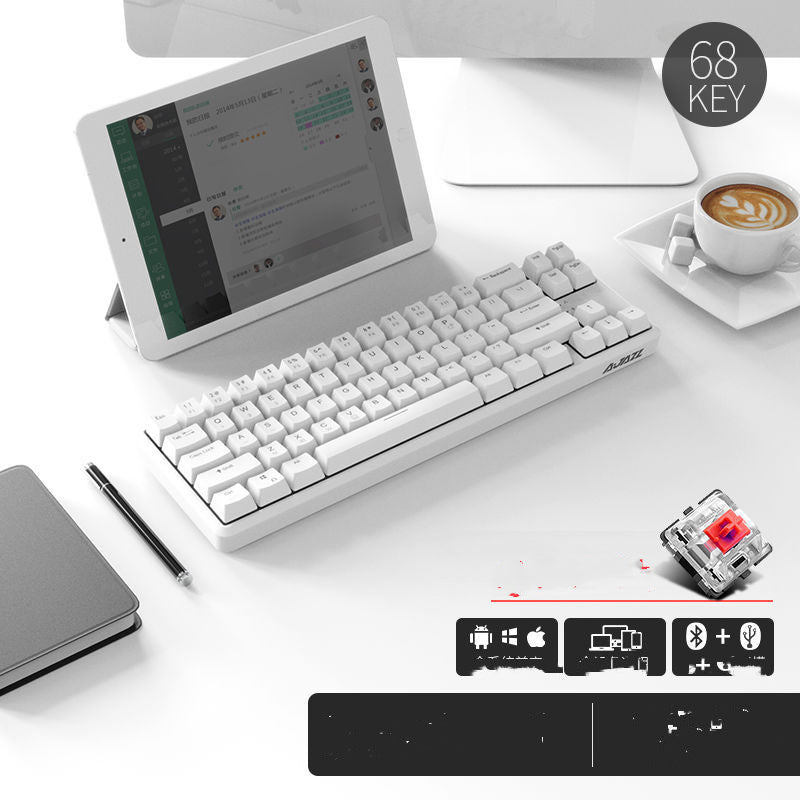 KTX-675091 Wireless Bluetooth Mechanical Keyboard with RGB Backlight - 87 Keys, Ergonomic Design, Dual Mode for Office and Gaming