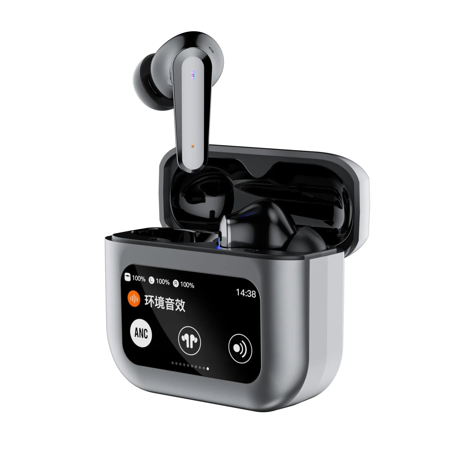 KTX-919763 Q30 Smart In-Ear Headset with LCD Screen, Binaural Noise Reduction, and Long Battery Life