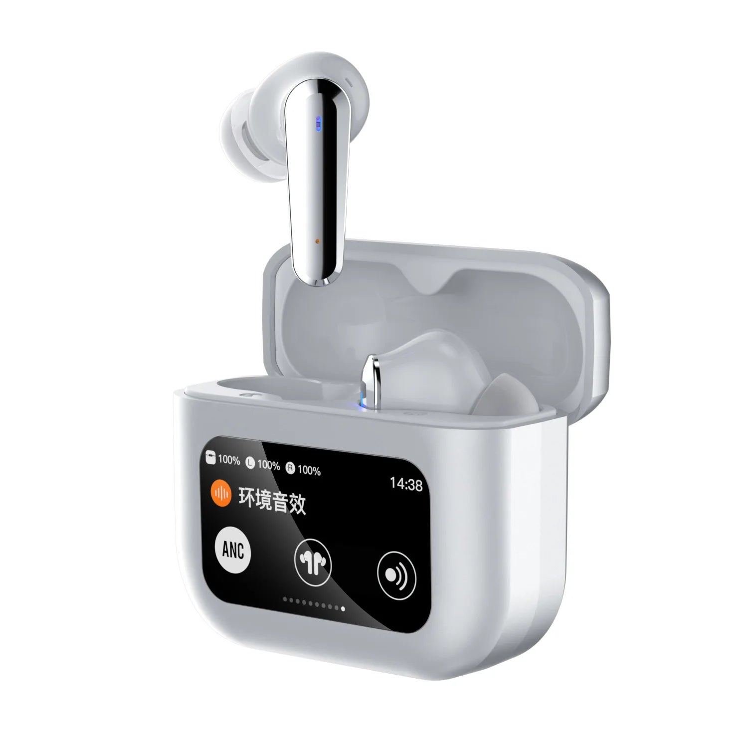 KTX-919763 Q30 Smart In-Ear Headset with LCD Screen, Binaural Noise Reduction, and Long Battery Life