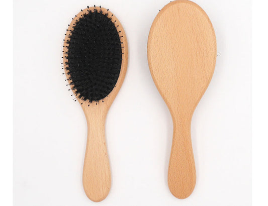 JMT-195530 Beech Wood Bristle Hair Comb for Effortless Styling and Scalp Care
